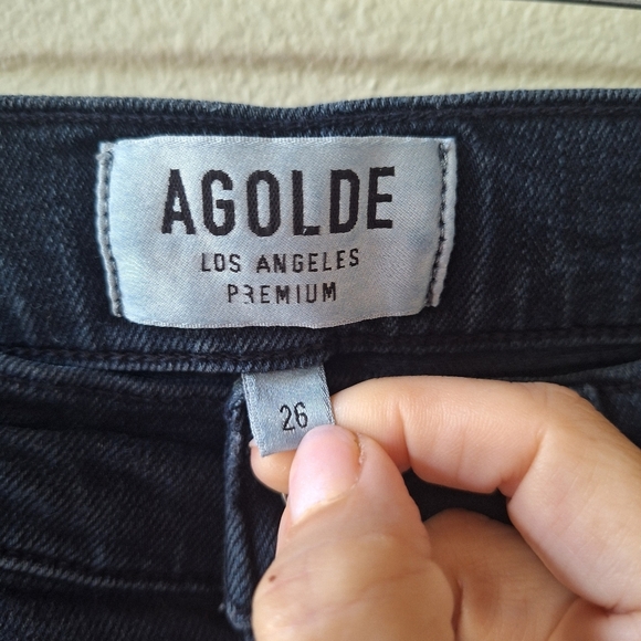AGOLDE Sophie Jeans Dark Wash Raw Hem Skinny Stretch Womens size 26 - Picture 2 of 7